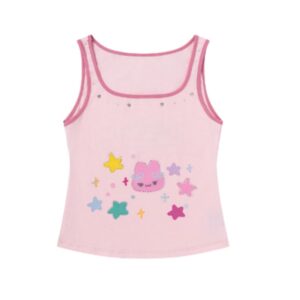 Cartoon Rabbit Print Spaghetti-Strap Tank Top