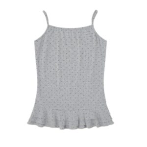 Polka-Dot Cami Top With Ruffled Hem