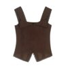 Retro-Style Brown Knit Tank Top