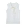 Chic & Stylish Peter Pan Collar Tank Top — White