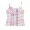Purple Plaid Vacation-Style Spaghetti-Strap Tank Top